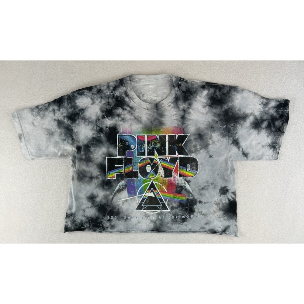 Pink Floyd Dark Side Of The Moon‎ Crop Top Cropped Tee Tie Dye Size XL T-shirt